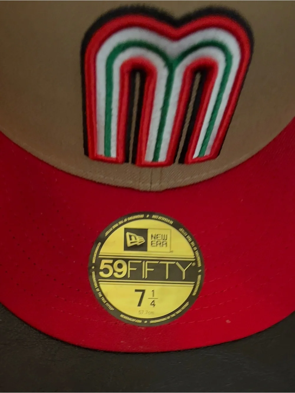 New Era Red, Tan, Green & White 59FIFTY Fitted Hat